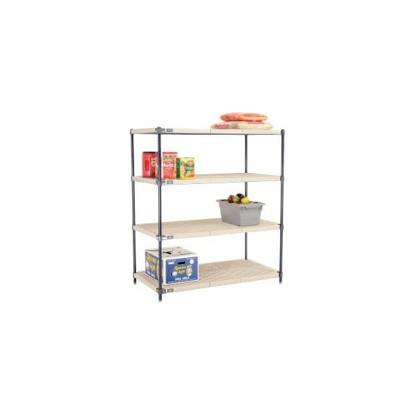 Global Equipment Nexel , Nexelite reg , 4 Tier, Vented Plastic Mat Shelving Unit, 48"W x 24"D x 54"H PM24485N - main